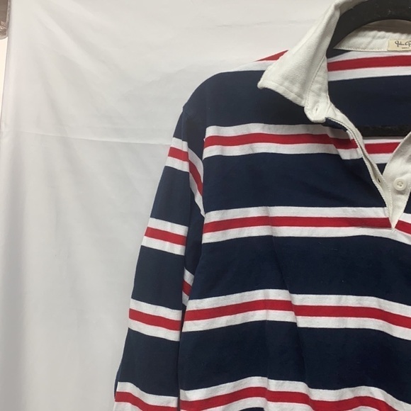 Brandy Melville Jonny Polo Crop Top Size Small One Size Navy Rugby Long Sleeve - Picture 4 of 5